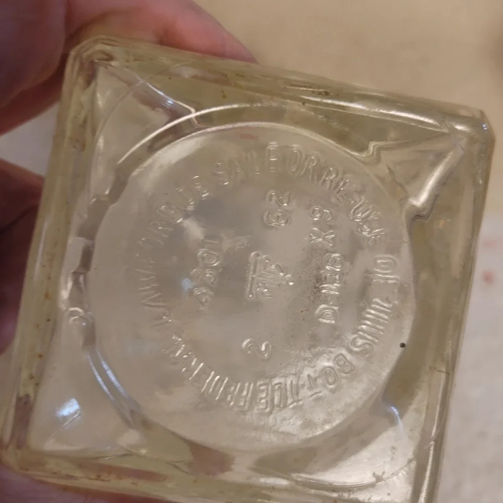Thatcher Glass Whiskey Decanter 1962 Clear Diamond Cut Glass Vintage 12in Good